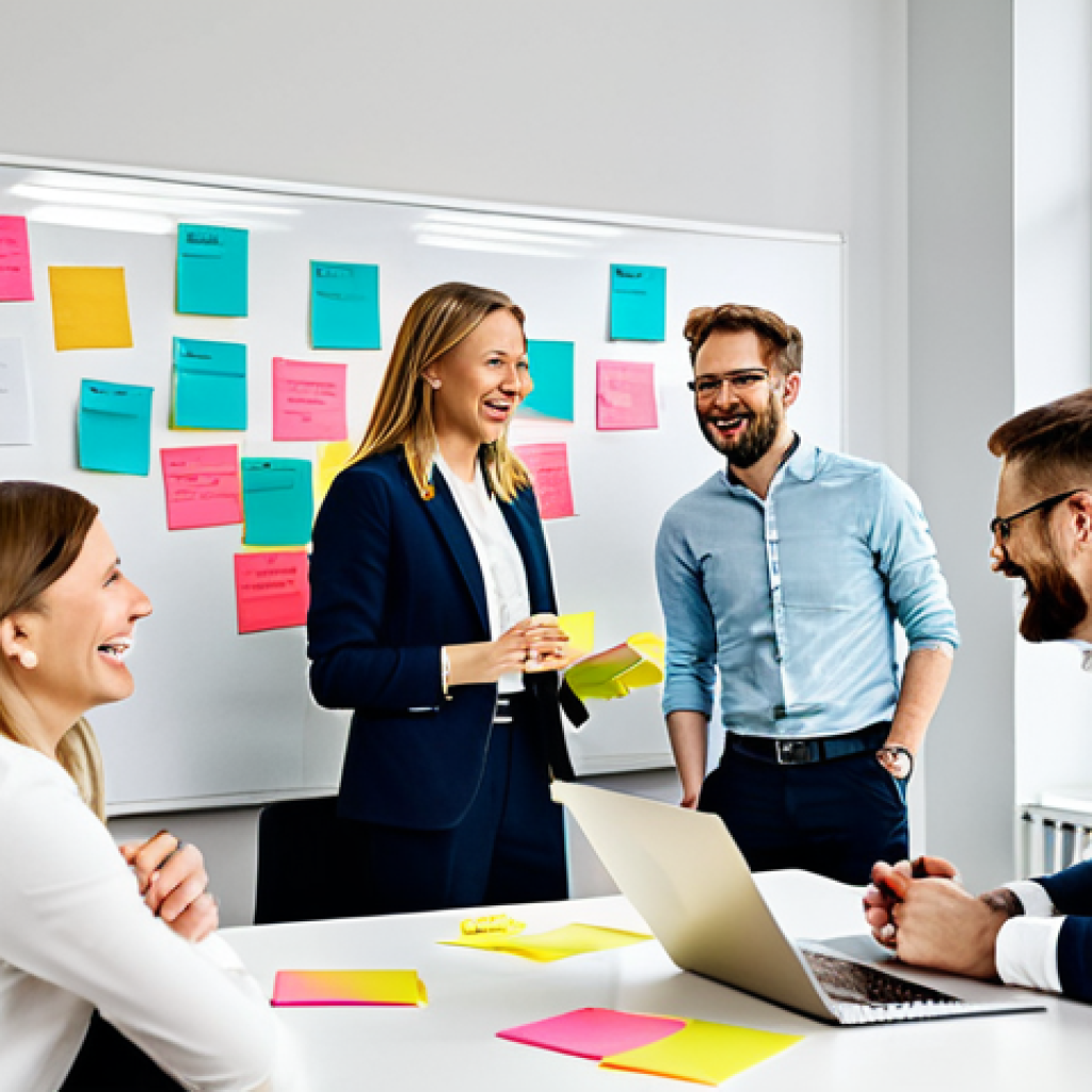 **
"A vibrant marketing team brainstorming session in a modern Warsaw office, collaborators smiling and engaged, surrounded by colorful sticky notes and a whiteboard showcasing a value proposition concept. Fully clothed, professional attire, safe for work, appropriate content, perfect anatomy, natural proportions, high quality, family-friendly."
**