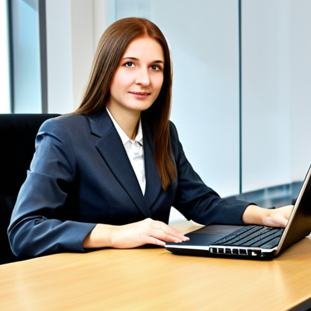 가치 제안의 고객 맞춤형 개발 - Business Focus**
"A professional businesswoman in a modest business suit, sitting at a desk in a mo...