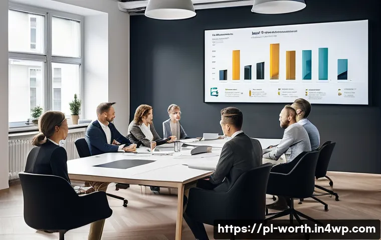 가치 제안의 발생 원인 분석 - A professional business meeting scene in a modern Warsaw office, showing a diverse group of Polish e...