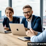 효과적인 가치 제안 커뮤니케이션 방법 - A professional business meeting scene set in a modern Warsaw office, featuring diverse Polish profes...