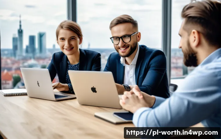 효과적인 가치 제안 커뮤니케이션 방법 - A professional business meeting scene set in a modern Warsaw office, featuring diverse Polish profes...